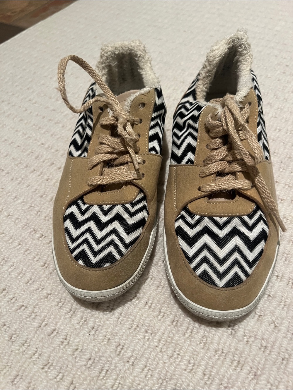Missoni Chevron Sneakers in Black & Tan